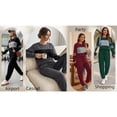 thumbnail image 5 of UVN Tracksuit for Women Colorblock Striped Sweatsuit Casual 2 Piece Sweatshirts Sweatpants Jogger Set Outfits, 5 of 10