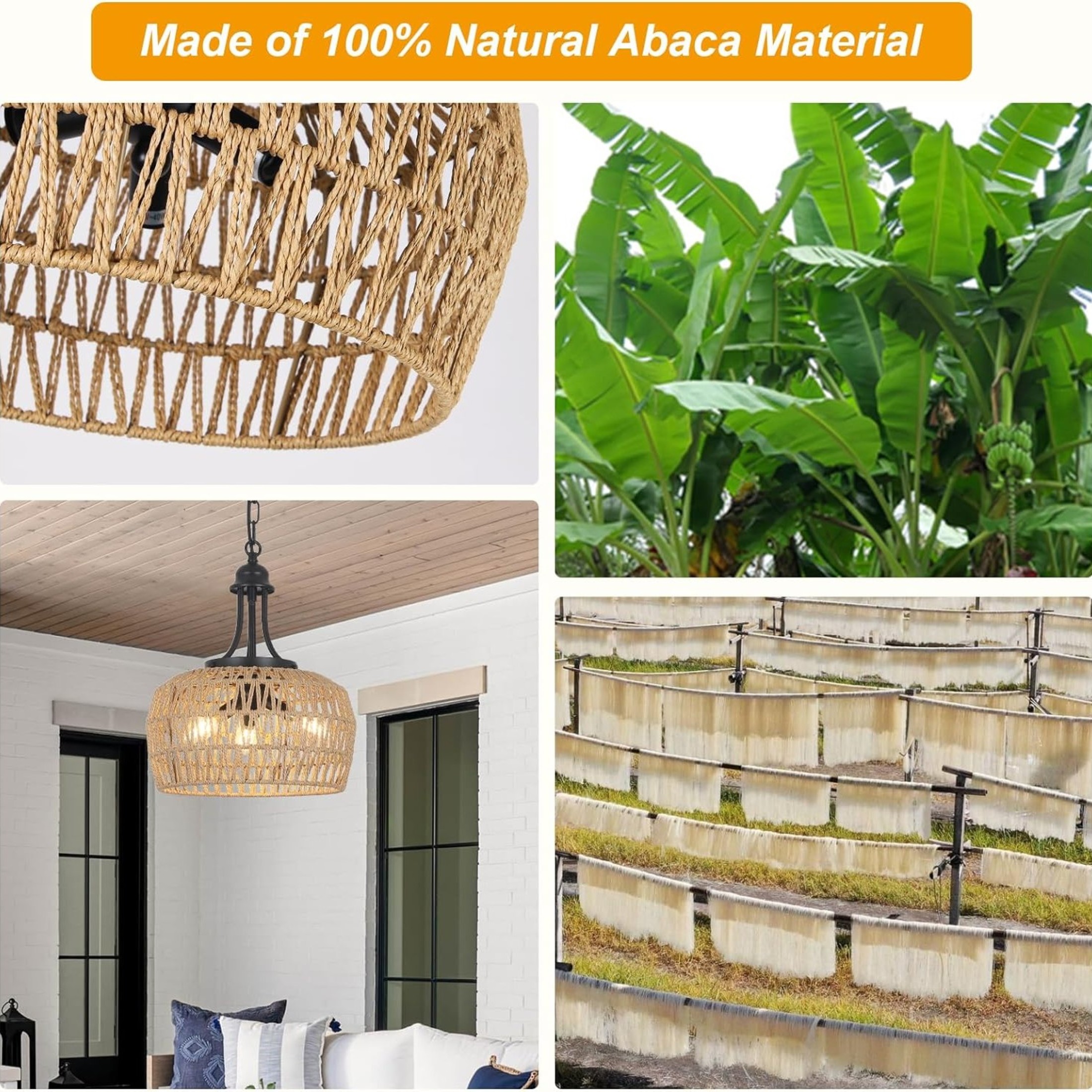 Noble House 12.6" Modern 3-Light Rattan Chandelier, Boho Farmhouse Pendant, E12 Dimmable, Adjustable Height, Black