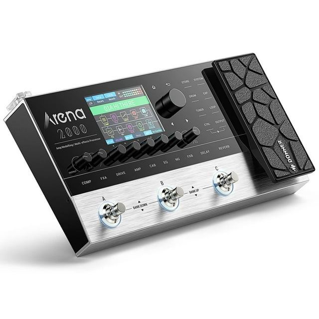 Pedal Multiefectos de Guitarra Donner Arena 2000 Negro con 278 Efectos y Soporte XLR y MIDI