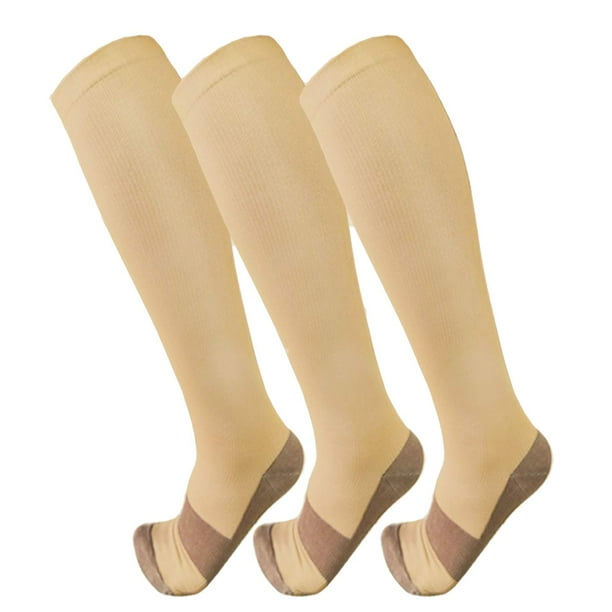 (Gazdag)3 Pairs Open Toe Compression Socks for Women & Men Circulation