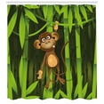 thumbnail image 3 of Ambesonne Brown Green Shower Curtain, Wild Monkey, 69"Wx70"L, Brown and Fern Green, 3 of 3