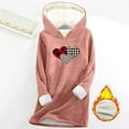 thumbnail image 2 of Yeaiivve Fleece Sherpa Lined Sweatshirts for Women Winter Thermal Pullover Hoodies Loose Comfy Loungewear Tops Pink XL, 2 of 4