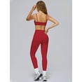 thumbnail image 5 of PISONIC Womens Workout Sets Sleeveless Spaghetti Strap Sports Bras and High Waist Leggings Pilates 2 Piece Outfits, 5 of 6
