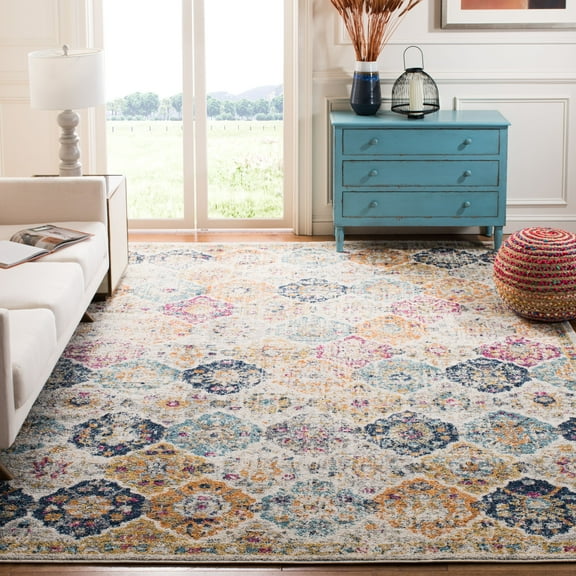 SAFAVIEH Area Rug 12x15 - Madison Collection - X-Large - Transitional Modern Design, Cream & Multi, Non-Shedding & Easy Cleaning, Ideal for Living Room, Bedroom, Dining Space (MAD611B)