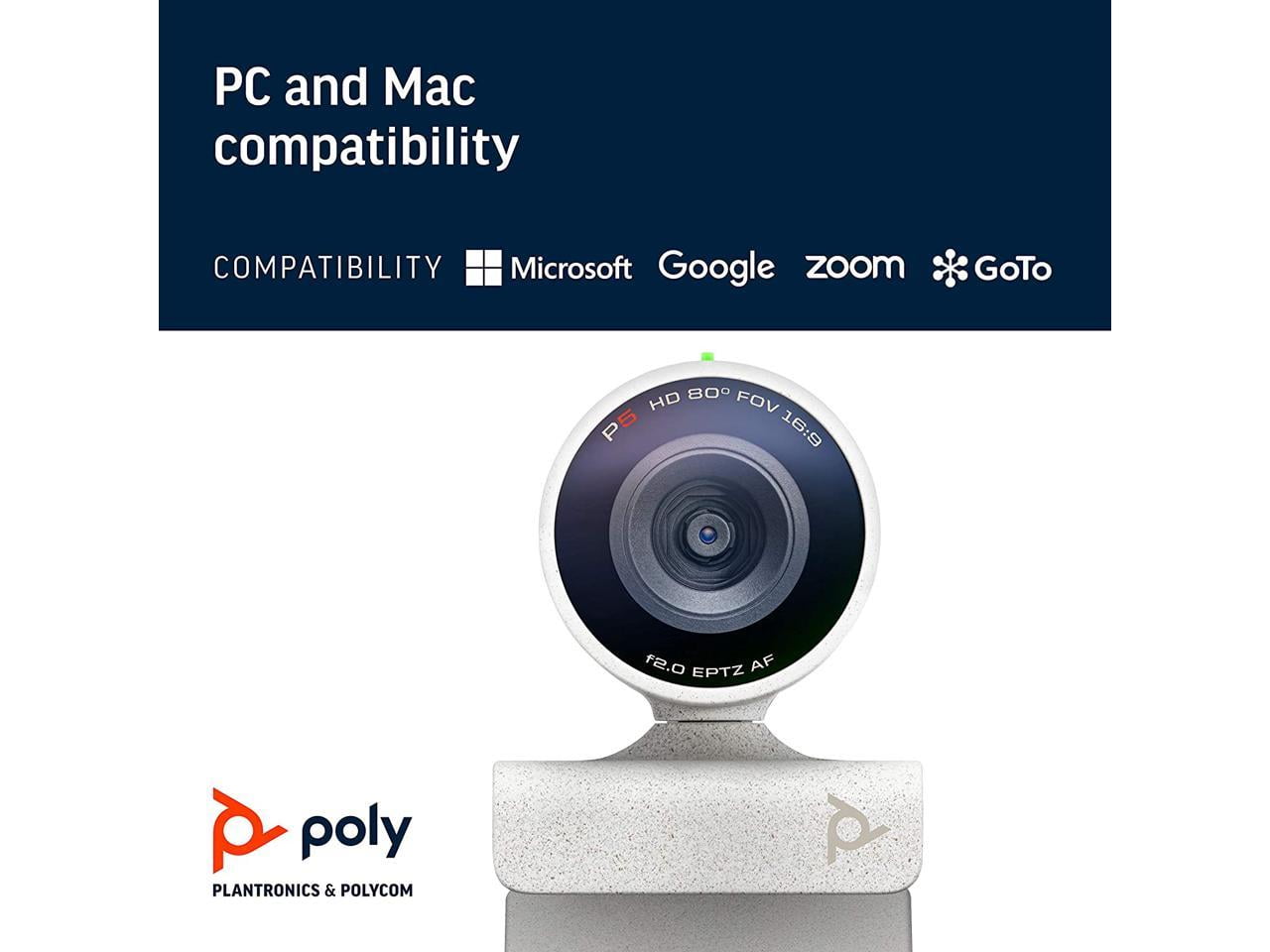 Poly - Studio P5 Webcam with Blackwire 3210 Headset Kit (Plantronics +  Polycom) - 1080p HD Professional Video Conferencing Camera & Single-Ear  Wired Headset USB-A - Certified for Zoom & Teams
