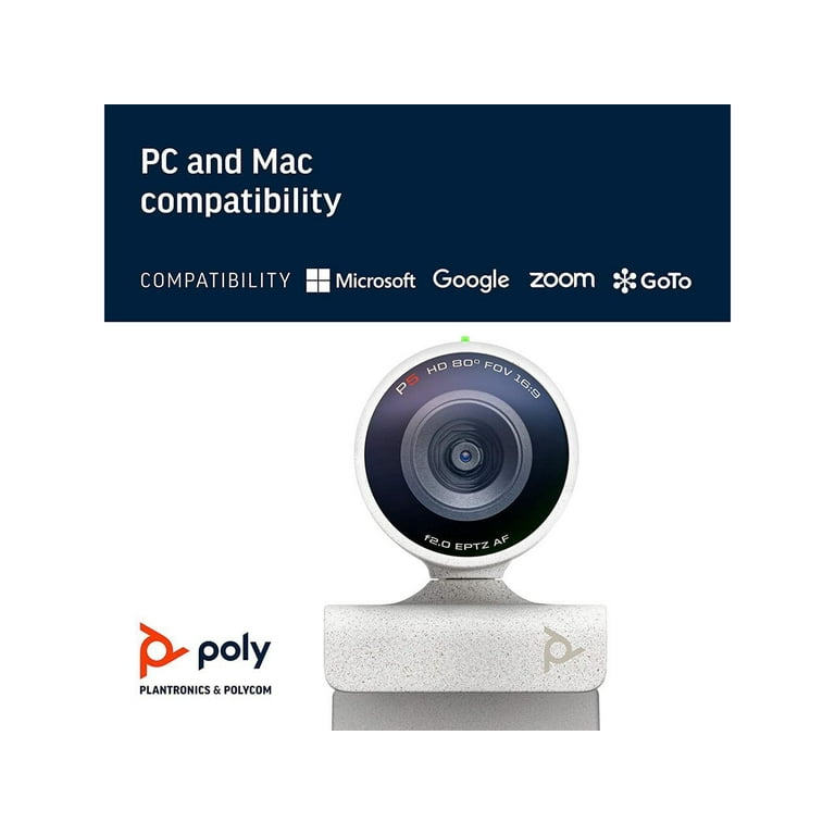 Poly - Studio P5 Webcam with Blackwire 3210 Headset Kit (Plantronics +  Polycom) - 1080p HD Professional Video Conferencing Camera & Single-Ear  Wired Headset USB-A - Certified for Zoom & Teams