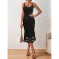 thumbnail image 6 of Women'S Dresses V Neck Spaghetti Strap Slip Midi Dresses Black L, 6 of 8