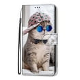 thumbnail image 3 of SaniMore Painted Wallet Case Compatible with Galaxy S23 Ultra, Stylish PU Leather Shell Magnetic Closure Shockproof Kickstand Case with Wrist Strap for Samsung Galaxy S23 Ultra, Cat with Hat, 3 of 9