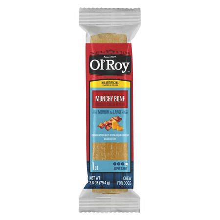 Ol' Roy Munchy Bone Dog Treats, Bacon and Cheese, 2.8 oz, 1 Count