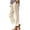 Khaki, variant on Casual Pants Women Plus Size Solid Color Elastic Waist Cotton Straight Leg Casual Pants