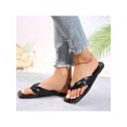 thumbnail image 4 of Women's Ruched Strap Flat Cozy Slip-On Square Toe Sandals Flip Flops Summer Beach Slippers, 4 of 8