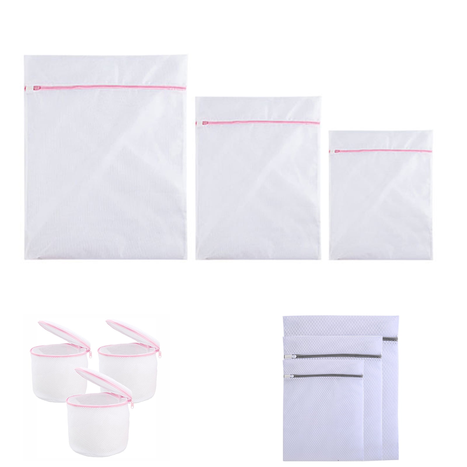 3Pieces Mesh Laundry Bag with zip BagsSocks Lingerie Saver Net Wash Bag  Pouch For