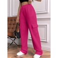 thumbnail image 6 of Womens Cargo Sweatpants Baggy Fleece High Waisted Joggers Sweat Pants Athletic Pants Red L, 6 of 8