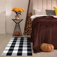 thumbnail image 3 of Reversible Area Rug 70x110cm Farmhouse Floor Mat, Handwoven Washable Carpet Checkered Plaid Rug for Front Porch Living Room Kitchen Bedroom - Black White, 3 of 4