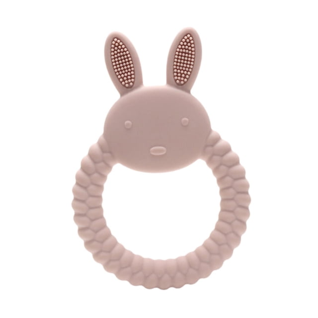 Juguete Para La Dentición Del Bebé, Mordedor De Conejito Para Bebés De 3 A 12 Meses, Color Rosa Claro.