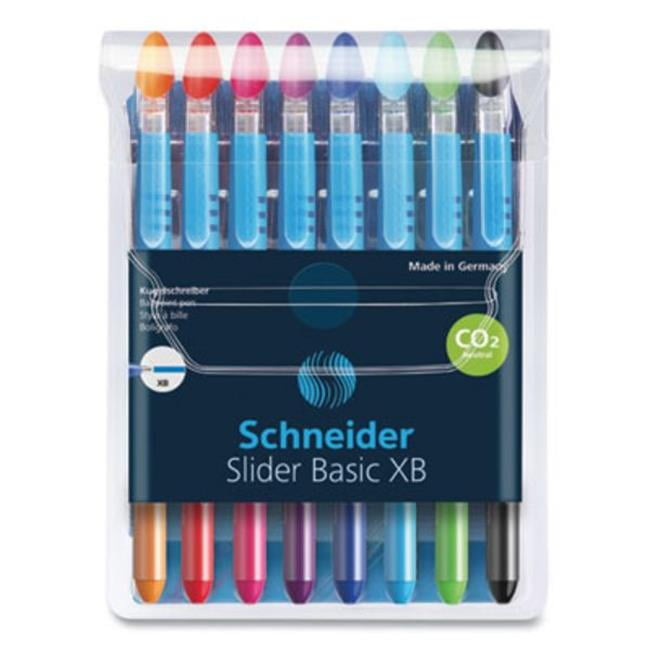 Stride RED151298 1.4mm Schneider Slider Stick Ballpoint Pen, Multi Color Ink & Barrel - 8 Per Pack