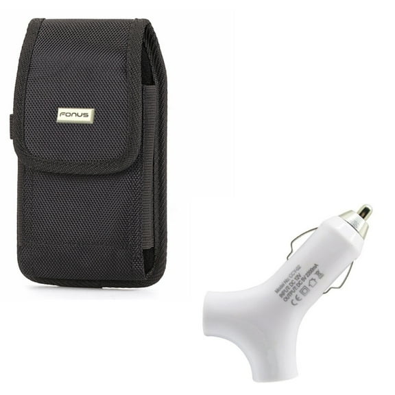 Compatible with Galaxy S10 - Rugged Case w 2.2Amp Rapid Car Charger Travel DC Socket Power Adapter Z2Z for Samsung Galaxy S10