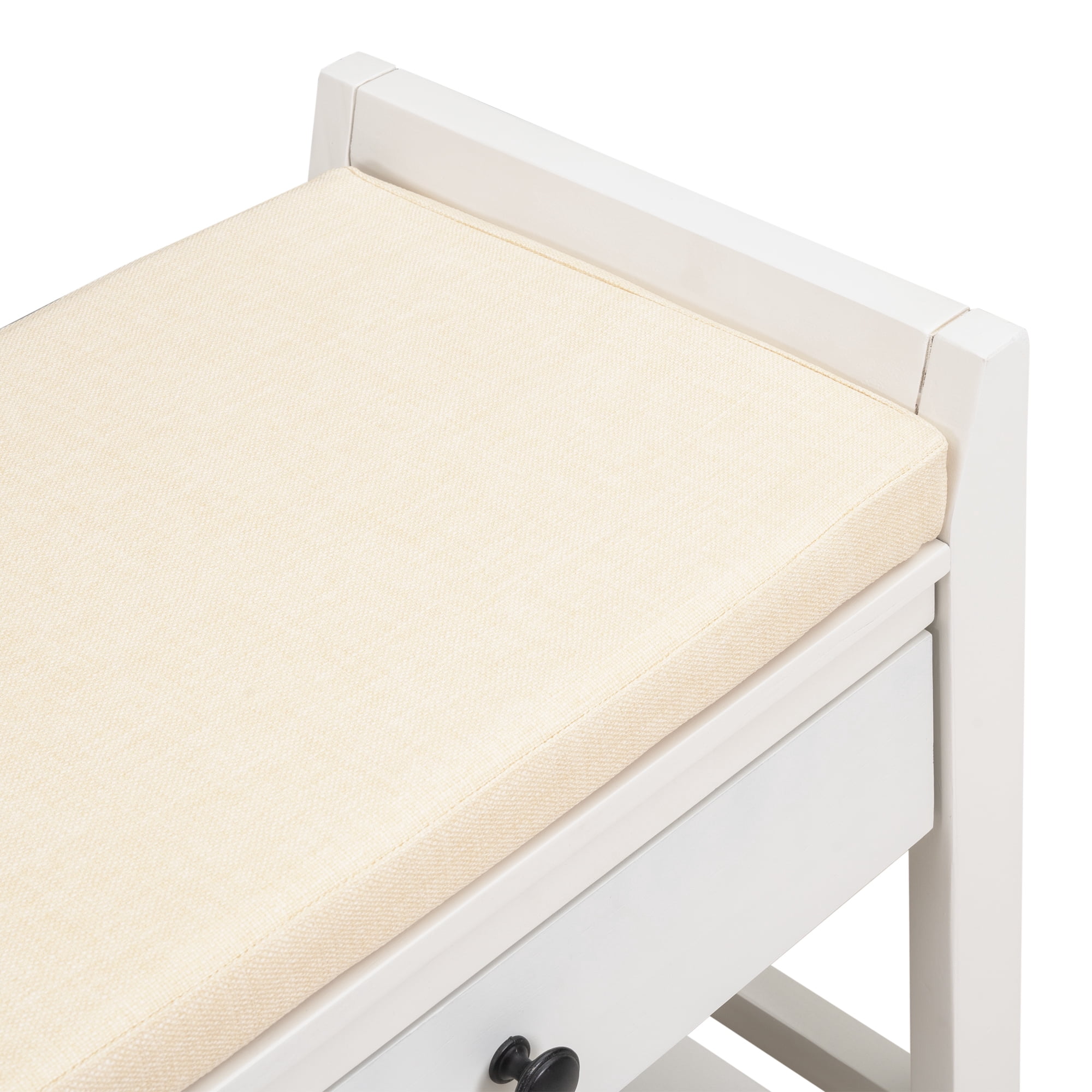 Harper & Bright Designs Shoe Rack with Cushioned Seat and Drawers, Multipurpose Entryway Storage Bench, White
