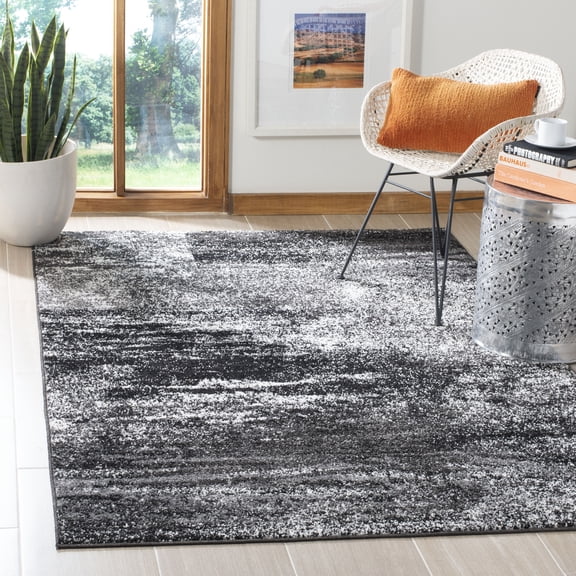 Safavieh Adirondack Rudyard Abstract Ombre Area Rug, Silver/Black, 5' x 5' Square