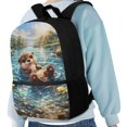 thumbnail image 4 of Yuyamidu Cute Otter Scenery Children's Backpack for School Girls, Lightweight Bookbag with Multiple Pockets for Primary Students Daily Use Travel Outings, 4 of 6