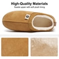 thumbnail image 3 of Ecetana Men's Fuzzy House Slippers Closed Back Suede Faux Fur Lined Non-Slip Indoor Outdoor Warm Slippers for Men, 3 of 7