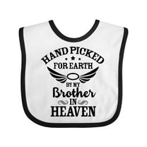 Inktastic Handpicked for Earth by My Brother in Heaven Angel Wings Boys or Girls Baby Bib