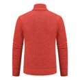 thumbnail image 5 of Men's Loose Casual Knit Stand Collar Zipper Pullover Long Sleeve Shirt for Fall Winter Daily Wear Christmas Gift,Red,M, 5 of 5