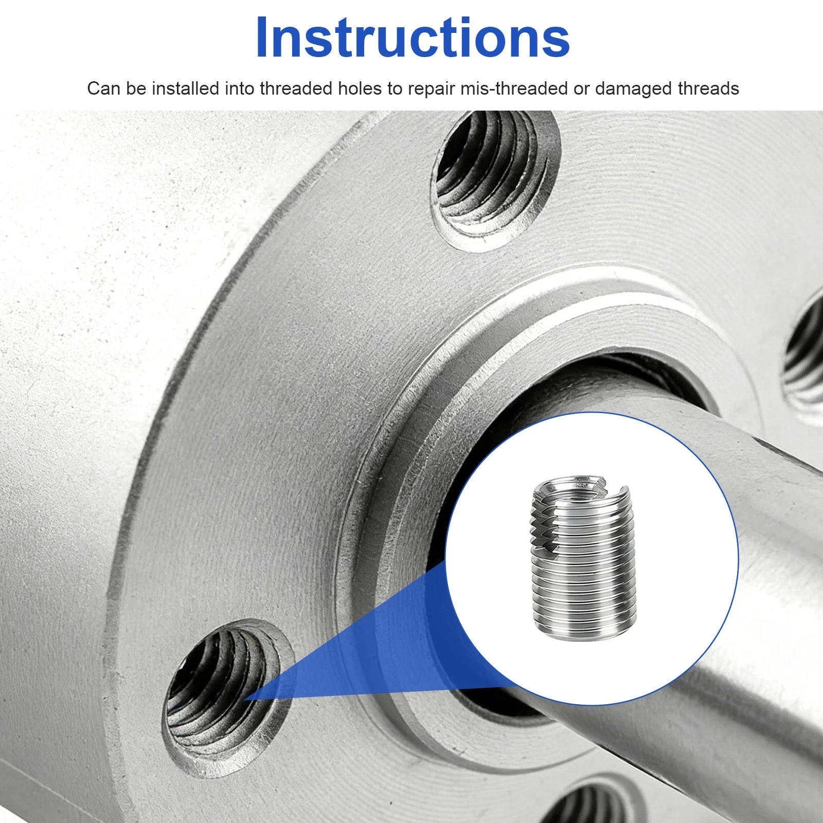 GUYUTING 50Pcs Thread Repair Inserts Self Tapping Structure Stainless Steel No Pre Tapping For Automotive And Industrial Use