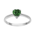 thumbnail image 1 of Dainty 925 Argent Sterling 5 MM Coeur Vert CZ Femmes Empilage Anneau, 1 of 2