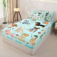 thumbnail image 3 of Manfei Kawaii Puppy Collage Zipper Twin Comforter Sets with Fitted Sheet and 2 Pillowcases, Spring Daisy Zipper Bedding Set, Mint Cyan, Polkadot Reversible, 4pcs, 3 of 7