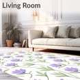 thumbnail image 2 of ODIKA 8'x10' Machine Washable Non-Slip Area Rug, Botanical Vine with Flowing Leaf Motifs High Traffic Rug, Purple, 472724, 2 of 7
