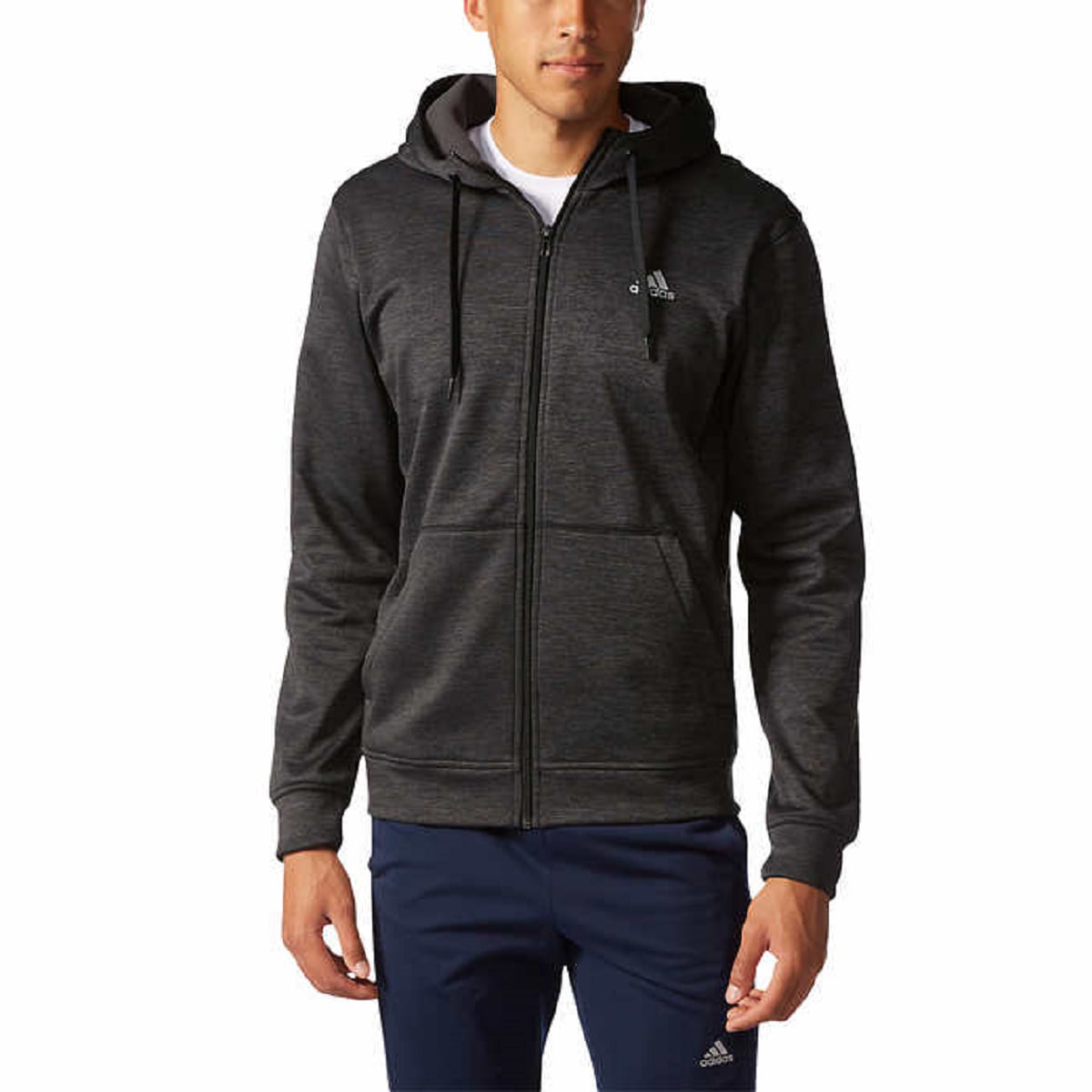 Adskille Indbildsk Vær forsigtig Adidas Men's Climawarm Tech Fleece Full Zip Performance Hooded Jacket  (Utility Black Heather, Medium) - Walmart.com