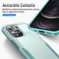 thumbnail image 3 of for iPhone 12/12 Pro Case, Phone Case Heavy Duty 2 in 1 Full Body Rugged Shockproof Hybrid Hard PC Soft TPU Bumper Drop Protective Girls Women Boy Men Covers for iPhone 12/12 Pro, Green, 3 of 7