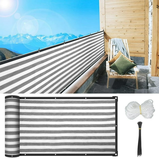 Balcony Privacy Screen 95% Shading UV-Resistant Fence Screen Heat Resistant Outdoor Privacy Screen with Rope Protection Fencing Net for Home Garden Patio Pool Porches Fences