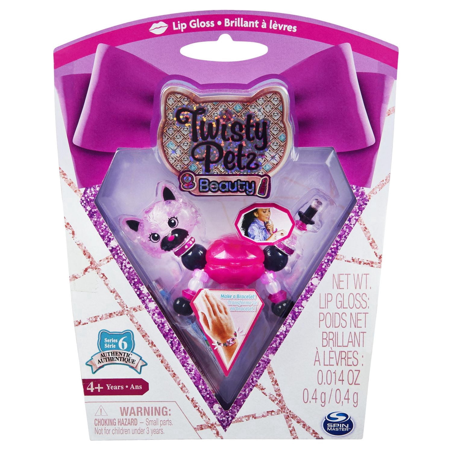 Twisty Petz Beauty, Série 6,Bracelet à collectionner Glowlips Terrier Pup avec brillant à lèvre, pour les enfants à partir de 4 ans