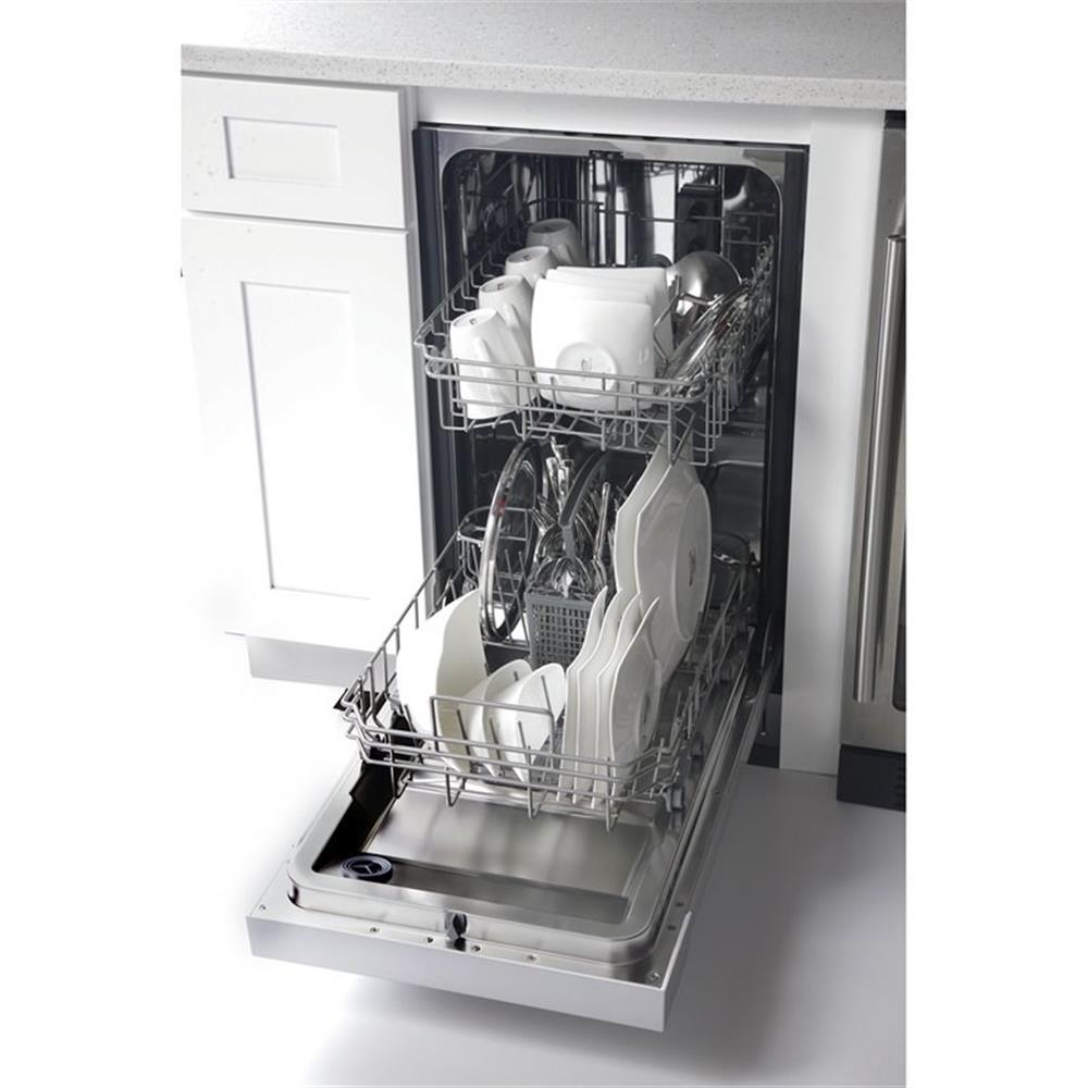 Pemberly Row 18" Stainless Steel Front Control Dishwashers in Silver