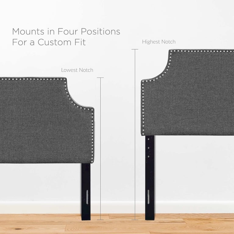 Modway Laura Twin Upholstered Fabric Headboard, Gray photo 6