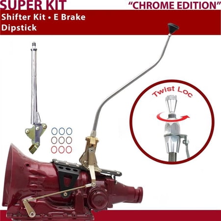 American Shifter PG Shifter Kit Chrome 23 in. Swan E Brake Dipstick for DF1AF