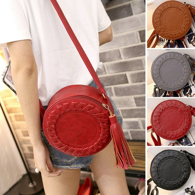 Fashion Women Tote Tassel Messenger Round Style Handbag Shoulder Bag Mini