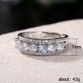 thumbnail image 2 of EOEMY 925 Silver Ring Crystal Zircon Ring Women Men Wedding Jewelry Size 6-10-8, 2 of 5