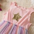 thumbnail image 5 of XFHLMJFF Child Girls Dress Tulle Party Flowers Prints Sleeveless O-Neck Colorful Mesh Princess Chic Sundress, 5 of 8