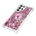 thumbnail image 4 of Funda para Samsung Galaxy S23 Ultra 5G con Brillo Líquido Flotante, Purpurina, Parachoques y Anillo Giratorio Soporte, 4 of 5