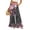 Pink, variant on Boho Print Palazzo Pants for Women, High Waist Drawstring Wide Leg Trousers - Summer Flowy Ruffle Hem Lounge Bottoms Beige L