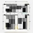 thumbnail image 3 of Black Grey Kitchen Curtains Dark Grey Window Curtains Valance and Tier Set of 3, White Modern Rod Pocket Short Tier Curtain, Abstract Small Cafe Curtains for Kitchen Decor 54" x 24", 3 of 6