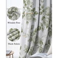 thumbnail image 3 of Sage Green Flower Blackout Curtains for Bedroom Living Room Darkening Curtains 63 Inches Long Vintage Country Rose Leaf Floral Window Curtain 2 Panels Set Window Treatment Grommet Drapes 42"x63", 3 of 9