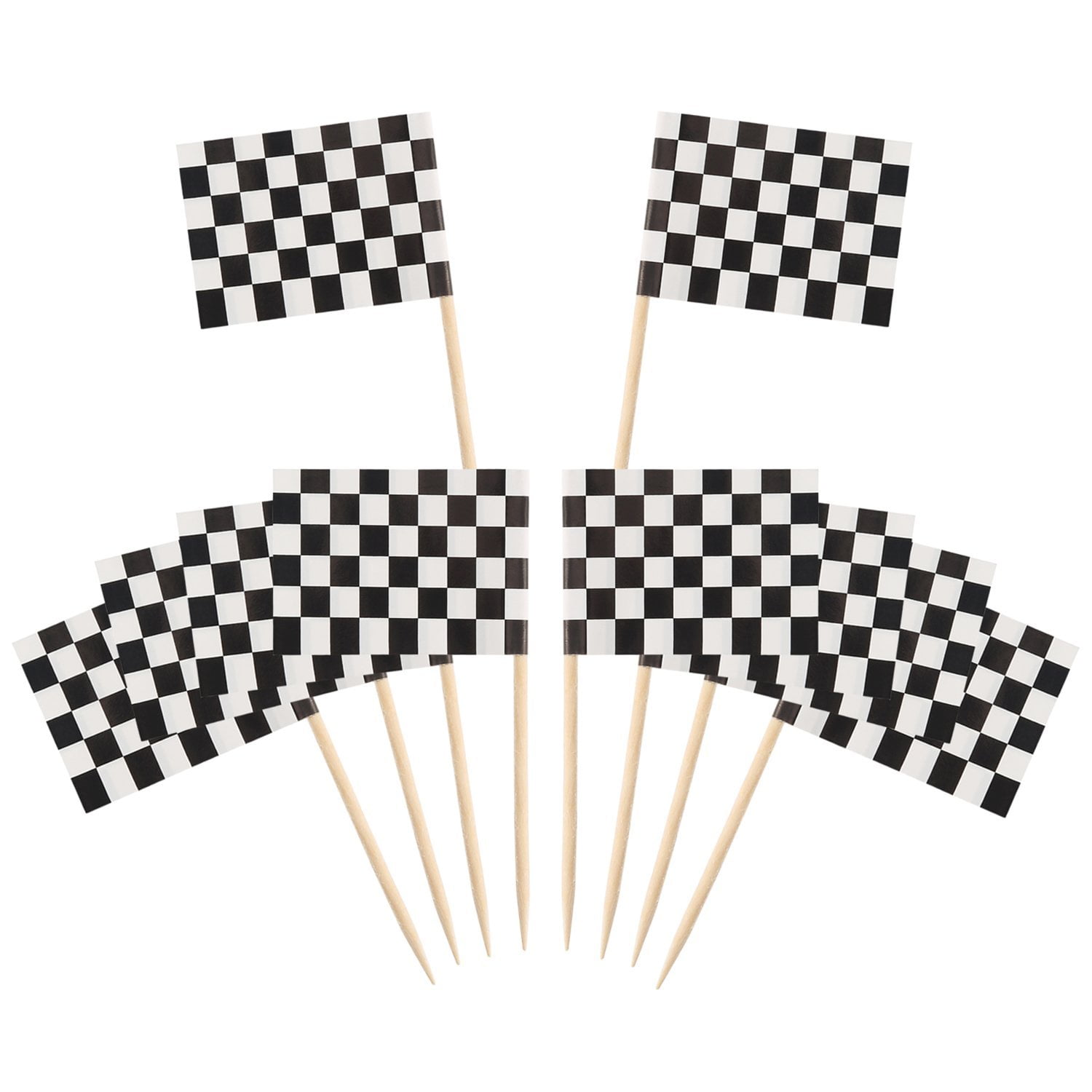pangda-100-pack-checkered-racing-flag-party-cupcake-picks-toothpick