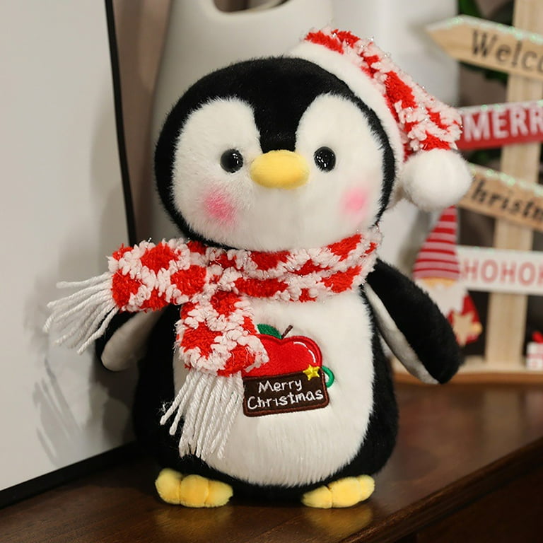 XUYAN Cute Plush Penguin Stuffed Animal with Hat and Scarf