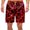 A-Red225, variant on Mens Sports Shorts Summer Loose Fit Casual Drawstring Elastic Waist Running Shorts Beach Soft Bottoms