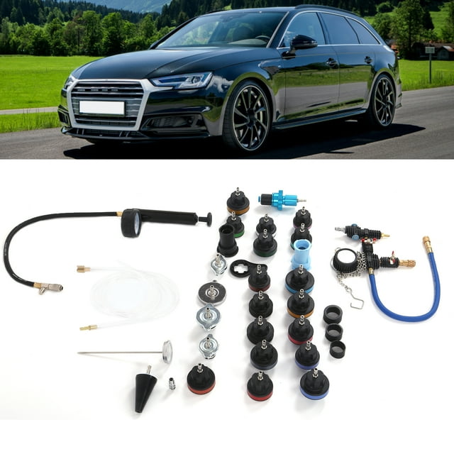 Kit de Changement de Liquide de Refroidissement sous Vide Pneumatique, Kit d'Outils de Pression de Radiateur à Haute Pression 33pcs pour Voiture pour RV pour Moto