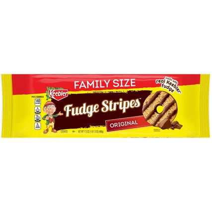 Keebler Original Fudge Stripes Cookies, Family Size, 17.3 oz